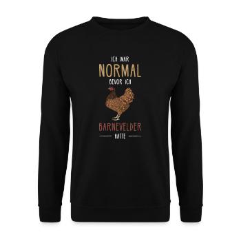 Barnevelder Huhn I Chicken Geflügel Motiv für - Unisex Pullover - Schwarz - Vorne - Alina (178cm) & Michal (187cm)