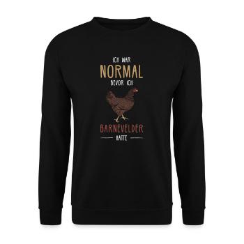 Barnevelder Huhn I Chicken Geflügel Motiv für - Unisex Pullover - Schwarz - Vorne - Alina (178cm) & Michal (187cm)