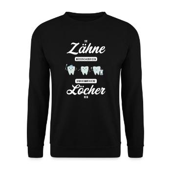 Zahnarzt zahnmedizinische Fachangestellte I Zahn - Unisex Pullover - Schwarz - Vorne - Alina (178cm) & Michal (187cm)
