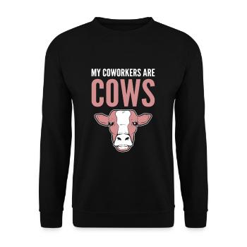 My Coworkers Are Cows Farm Girl Farmer - Unisex Sweatshirt - black - Front - Alina (178cm) & Michal (187cm)