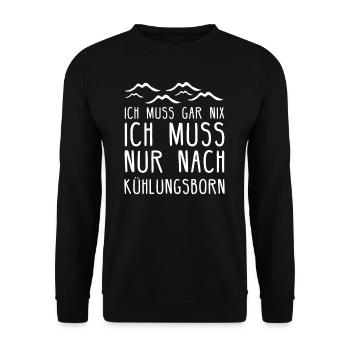 Kühlungsborn I Ostfriesland Niedersachsen Nordsee - Unisex Pullover - Schwarz - Vorne - Alina (178cm) & Michal (187cm)