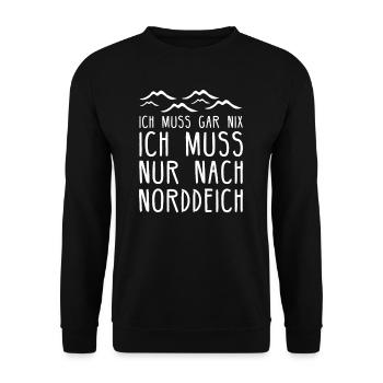 Norddeich I Ostfriesland Niedersachsen Nordsee - Unisex Pullover - Schwarz - Vorne - Alina (178cm) & Michal (187cm)