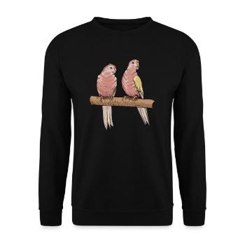Bourkesittich I Rosenbauchsittich Motiv für Vogel - Unisex Pullover - Schwarz - Vorne - Alina (178cm) & Michal (187cm)
