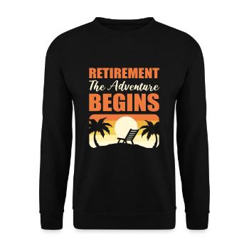 Retraite : l’aventure commence à la retraite - Sweat-shirt Unisexe - noir - Devant - Alina (178cm) & Michal (187cm)