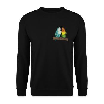 Rosenköpfchen I Unzertrennliche Motiv für - Unisex Pullover - Schwarz - Vorne - Alina (178cm) & Michal (187cm)