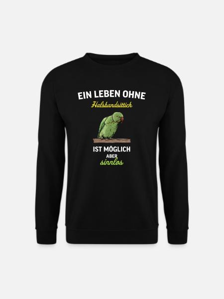 Halsbandsittich I Alexandersittich Motiv für - Unisex Pullover - Schwarz