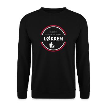 Løkken I Dänemark Urlaub Motiv für Dänen - Unisex Pullover - Schwarz - Vorne - Alina (178cm) & Michal (187cm)