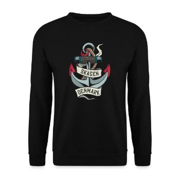 Skagen I Dänemark Urlaub Motiv für Dänen - Unisex Pullover - Schwarz - Vorne - Alina (178cm) & Michal (187cm)