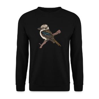 Kookaburra I Eisvogel Naturschutz für Ornithologe - Unisex Pullover - Schwarz - Vorne - Alina (178cm) & Michal (187cm)