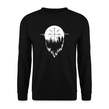 Odin I Hammer Wikinger Valhalla Hugin Munin für - Unisex Pullover - Schwarz - Vorne - Alina (178cm) & Michal (187cm)