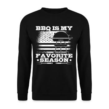 Grillen Grill BBQ Griller Koch Fleisch Grillieren - Unisex Pullover - Schwarz - Vorne - Alina (178cm) & Michal (187cm)