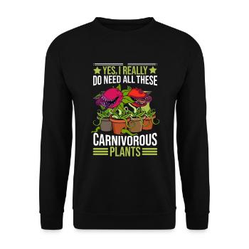 Carnivorous plants Venus flytrap - Unisex Sweatshirt - black - Front - Alina (178cm) & Michal (187cm)