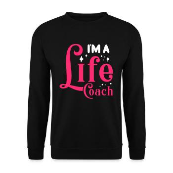 Life Coach Mentor Trainer Mindset Influencer Blog - Unisex Sweatshirt - black - Front - Alina (178cm) & Michal (187cm)
