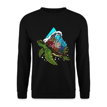Sea Turtle Vacation Ocean Travel Hawaii Aloha - Unisex Sweatshirt - black - Front - Alina (178cm) & Michal (187cm)