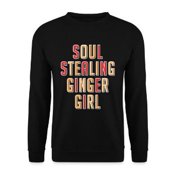 Soul Stealing Ginger Girl Redhead Red Hair Irish - Unisex Sweatshirt - black - Front - Alina (178cm) & Michal (187cm)