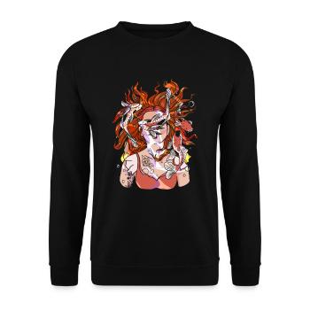 Red Head Tattooed Inked Redhead Ginger Irish - Unisex Sweatshirt - black - Front - Alina (178cm) & Michal (187cm)