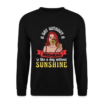 Day Without Redhead Girl Red Hair Ginger Irish - Unisex Sweatshirt - black - Front - Alina (178cm) & Michal (187cm)