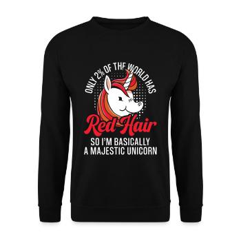 Red Hair Unicorn Magic Redhead Ginger Red Haired - Unisex Sweatshirt - black - Front - Alina (178cm) & Michal (187cm)