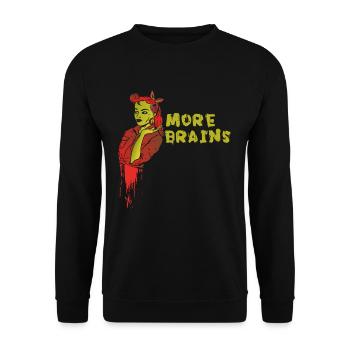 Redhead Girl More Brains Red Haired Ginger Irish - Unisex Sweatshirt - black - Front - Alina (178cm) & Michal (187cm)