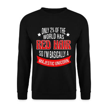 Red Hair Unicorn Magic Ginger Redhead Red Haired - Unisex Sweatshirt - black - Front - Alina (178cm) & Michal (187cm)