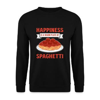 Happiness is a Warm Plate of Spaghetti Pasta Lover - Unisex Pullover - Schwarz - Vorne - Alina (178cm) & Michal (187cm)