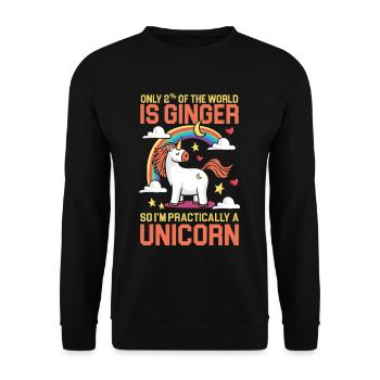 Unicorn Ginger Redhead Red Orange Haired Irish - Unisex Sweatshirt - black - Front - Alina (178cm) & Michal (187cm)