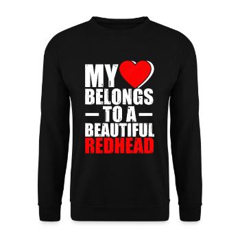 Heart Belongs To Redhead Girlfriend Boyfriend - Unisex Sweatshirt - black - Front - Alina (178cm) & Michal (187cm)
