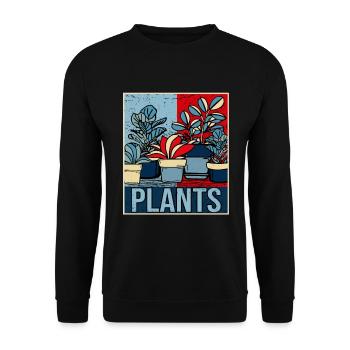 Retro Pflanzen Geschenk Floristin Vintage Blumen - Unisex Pullover - Schwarz - Vorne - Alina (178cm) & Michal (187cm)