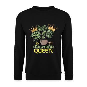 Calathea Plant Florist Flowers Asteraceans - Unisex Sweatshirt - black - Front - Alina (178cm) & Michal (187cm)