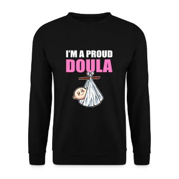Obstétricien Sage-femme Doula Bébé Obstétricien - Sweat-shirt Unisexe - noir - Devant - Alina (178cm) & Michal (187cm)