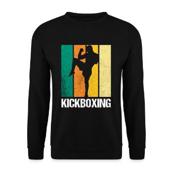 Retro Kickboxing Kickboxer Fighting MMA Fighter - Unisex Sweatshirt - black - Front - Alina (178cm) & Michal (187cm)