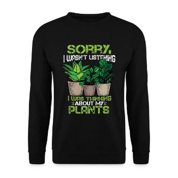 Pflanzen Fan Gärtner Topfpflanzen Geschenk Florist - Unisex Pullover - Schwarz - Vorne - Alina (178cm) & Michal (187cm)