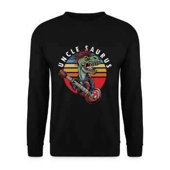Uncle T-Rex Guitar Player Guitarist Niece Nephew - Unisex Sweatshirt - black - Front - Alina (178cm) & Michal (187cm)