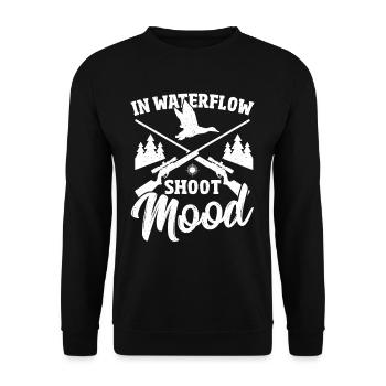 In Waterflow Shoot Mood Duck Hunting Bird Hunter - Unisex Sweatshirt - black - Front - Alina (178cm) & Michal (187cm)