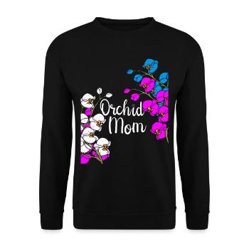 Orchidee Muttertag Geschenk Floristin Orchidee - Unisex Pullover - Schwarz - Vorne - Alina (178cm) & Michal (187cm)