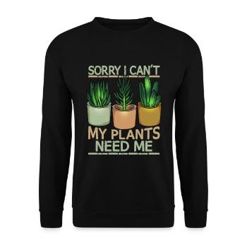 Pflanzen Liebhaber Florist Geschenk Frauen Pflanze - Unisex Pullover - Schwarz - Vorne - Alina (178cm) & Michal (187cm)