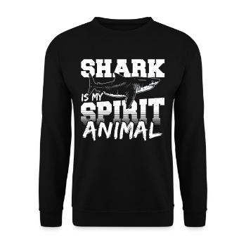 Shark Is My Spirit Animal Shark Fin Ocean Fish - Unisex Pullover - Schwarz - Vorne - Alina (178cm) & Michal (187cm)