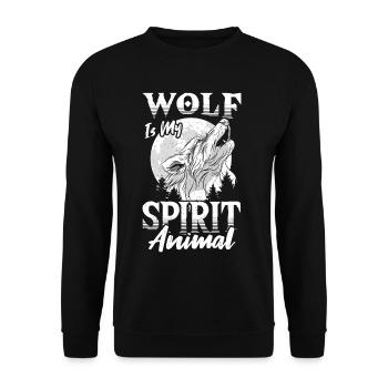 Wolf Is My Spirit Animal Wolves - Unisex Pullover - Schwarz - Vorne - Alina (178cm) & Michal (187cm)