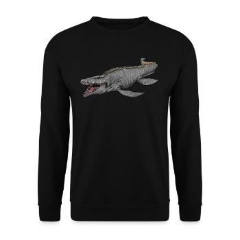 Mosasaurus I Marine Repiel Cretaceous Fossils - Unisex Sweatshirt - black - Front - Alina (178cm) & Michal (187cm)