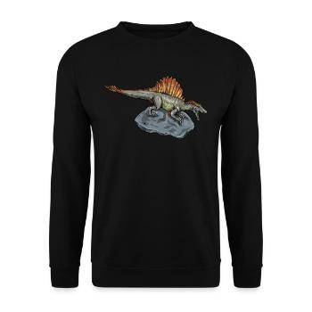 Spinosaurus I Thorn Lizard Cretaceous Fossil - Unisex Sweatshirt - black - Front - Alina (178cm) & Michal (187cm)