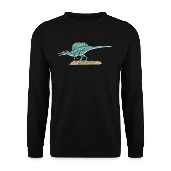 Spinosaurus I Thorn Lizard Cretaceous Fossil - Unisex Sweatshirt - black - Front - Alina (178cm) & Michal (187cm)