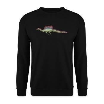 Spinosaurus I Thorn Lizard Cretaceous Fossil - Unisex Sweatshirt - black - Front - Alina (178cm) & Michal (187cm)