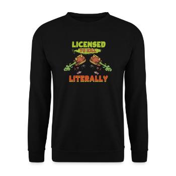 Kammerjäger I Vermin Motif for - Unisex Sweatshirt - black - Front - Alina (178cm) & Michal (187cm)