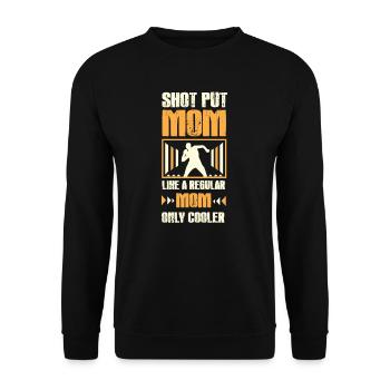 Shot Put I Athletics Discus Thrower Motif - Unisex Sweatshirt - black - Front - Alina (178cm) & Michal (187cm)