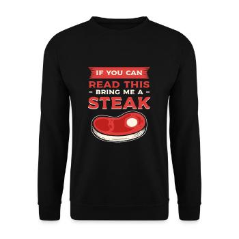 Grillen Grill BBQ Grillkönig Grillsaison Steak Gri - Unisex Pullover - Schwarz - Vorne - Alina (178cm) & Michal (187cm)