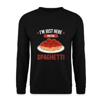 I'm Just Here For The Spaghetti Pasta - Unisex Sweatshirt - black - Front - Alina (178cm) & Michal (187cm)