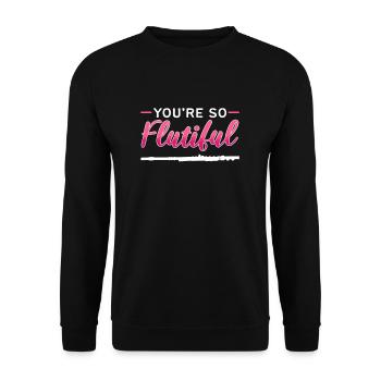 You're So Flutiful Flute Music - Unisex Pullover - Schwarz - Vorne - Alina (178cm) & Michal (187cm)