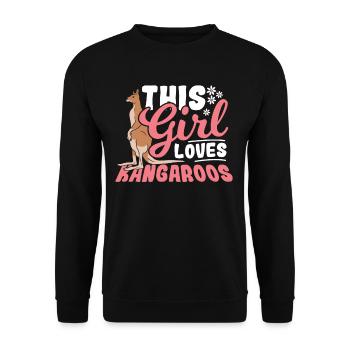 Cette fille aime les kangourous d’Australie Kangourou - Sweat-shirt Unisexe - noir - Devant - Alina (178cm) & Michal (187cm)