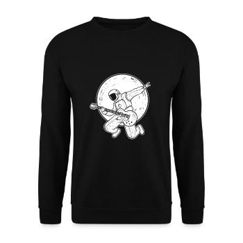 Guitar Astronaut Guitar Player - Unisex Pullover - Schwarz - Vorne - Alina (178cm) & Michal (187cm)