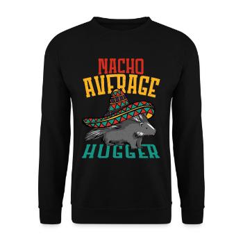 Nacho Average Hugger Porcupine Hedgehog - Unisex Pullover - Schwarz - Vorne - Alina (178cm) & Michal (187cm)
